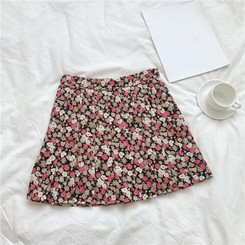 Women High Waist Pleated Skirt Sweet Girls Mini Skirt Small Floral Skirt Fashion Female Mini Skirts