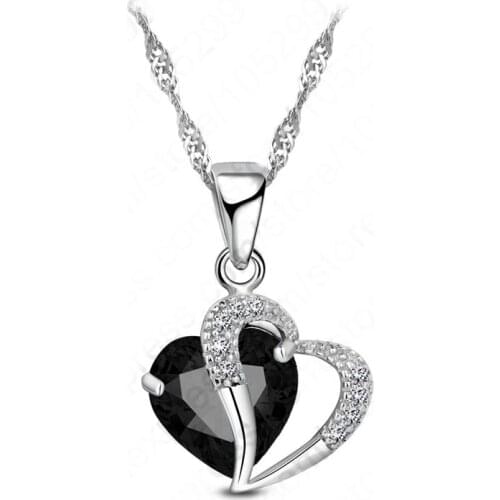 New Fashion Cubic Zirconial Pendants Necklaces 925 Sterling Silver Drop Wholesale For Women Christmas Gifts
