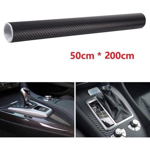 1 Roll 200 X 50cm Car Film Sticker Car 3D Matt Black Carbon Fiber Vinyl Foil Film Wrap Roll Sticker Decals Black