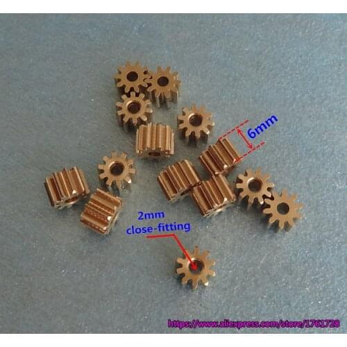 10pcs/lot ! 0.6modulus 9teeth 10teeth metal gear 0.6M 9T 10T brass gear bore diameter 2mm pinion gear