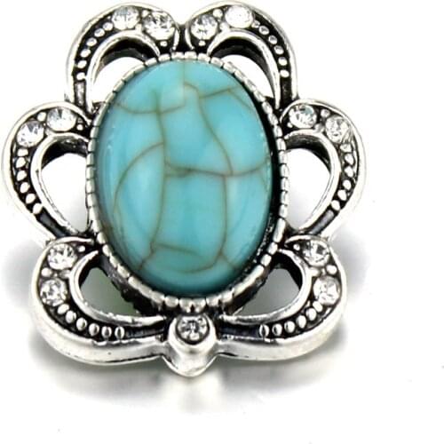 10pcs/lot New Snap Jewelry Vintage Rhinestone Flower 18mm Metal Snap Buttons DIY Charms Fit for Snap Button Bracelet for Women