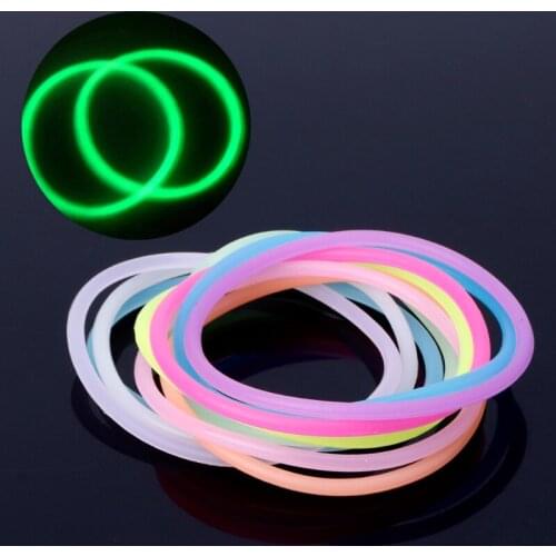 10PCS Night Luminous Bracelets Wristband Gummy Silicone DIY Rubber Hairbands Dropship New
