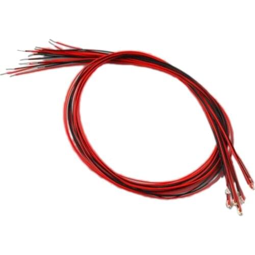 10Pcs T0603WM Wired Leads Red SMD Led Lamp AC DC 2.8V~3.4V Compatible SMD Led Lamp Bulb Prewired Emitting Diodes Light