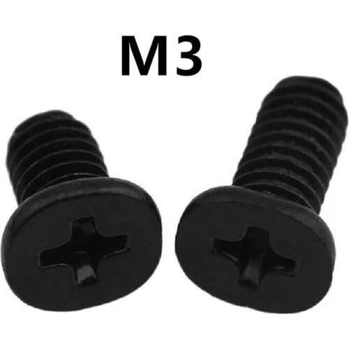200pcs/lot M3x4/5/6/8/10/12mm Carbon Steel Thin Edge Flat Large Flat Head Cross Screw CM