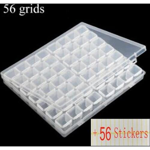 4/56/112 Slots Grids Storage Sticker Box Tool Diamond Painting Embroidery Accessories Bead Organizer Storage Case Container