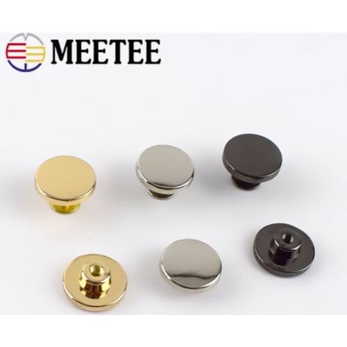 5/10pcs 15mm Bag Round Rivet Nails Screw Hardware Handbag Decorative Studs Button Metal Buckles Snap Hook DIY Craft BD395