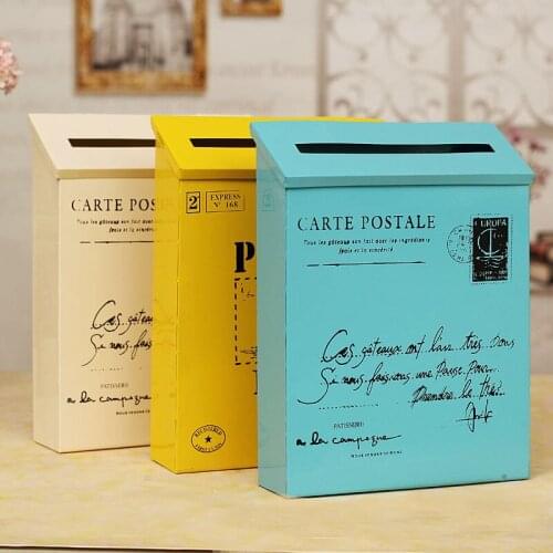 American tin suitcase pastoral wall-hung tin mailbox mailbox simple and durable warp style