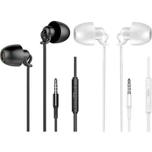 Sleep Headphones High Clarity Sound Soft Silicone Sound Insulation Non-Pressure In-Ear Phone Headset Tuning With Wheat Wired