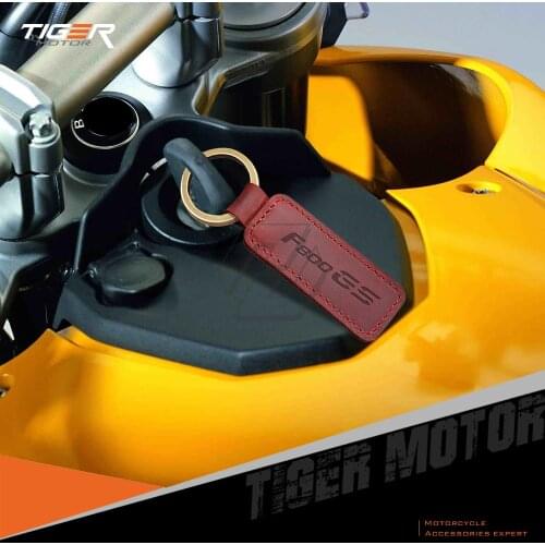 For BMW Motorrad F800GS F800 GS Motorcycle Keychain Cowhide Key Ring