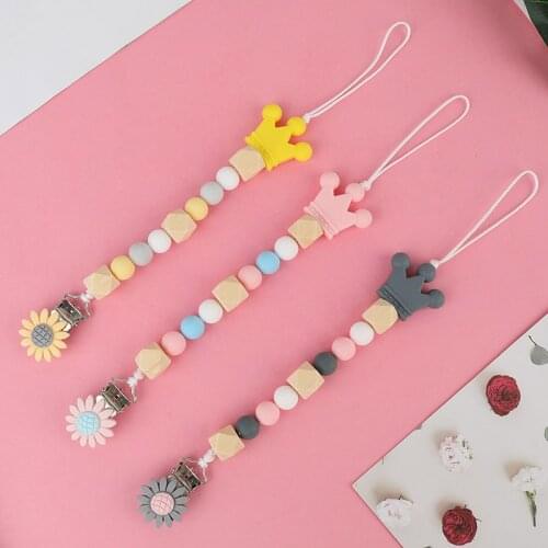 Baby Pacifier Clips Chain Silicone Holder Soother Pacifier Clips Leash Strap Nipple Holder For Infant Nipple Bottle Clip Chain
