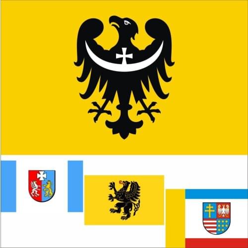 Poland 16 State POL województwo dolnośląskie flag 3X5FT 90X150CM 100D Polyester POL województwo pomorskie flag