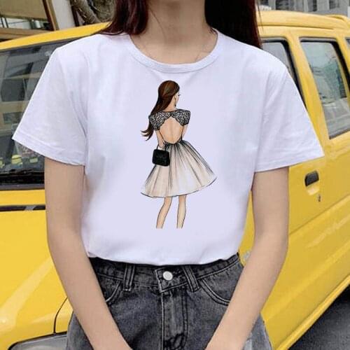 Fashion Girl summer prited T-shirt 2020 T-shirt Ms. Nail Polish T-shirt women Fashion Soft Casual White T shirts Tops