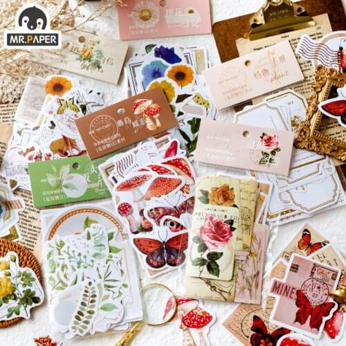Mr.paper 6 designs Retro Flower House Story Series Decorative Stickers Scrapbook Bullet Diary Decorative Stationery Stickers