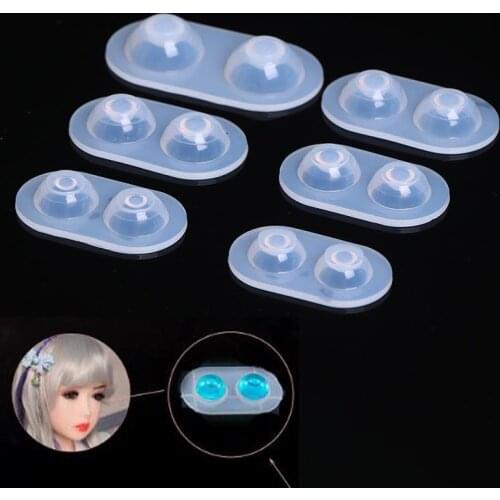 New 6pcs/set Diy Crystal Glue Plastic Doll Eye Mold Fundus Silicone Mold Doll Resin Eye Mold