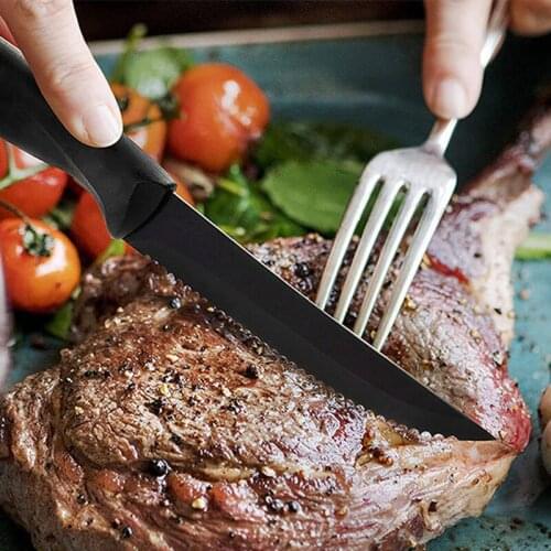 Western Knife Steak Knife Stainless Steel Household Kitchen Plastic Handle Serrated Steak Knife