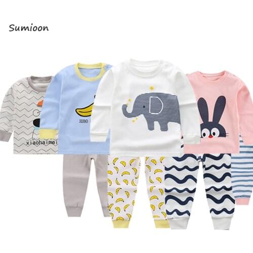 2020 Autumn Children Pajamas Animal Cartoon Sleepwear Kids Clothes Set Winter Pyjamas Kids Toddler Baby Sleepwear For Boys Girls