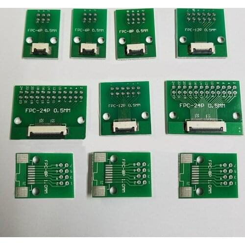 FPC/FFC flat cable transfer plate is directly inserted DIY 0.5 mm spacing connector 6P/8P/10P/20P/30P/40P/60P 0.5 change 2.54MM