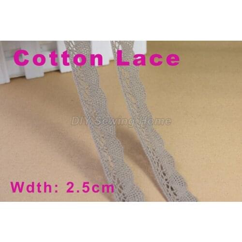 2.5 cm width Lace cotton lace sewing ribbon guipure lace trim or fabric warp knitting DIY Garment Accessories free shippin #2992
