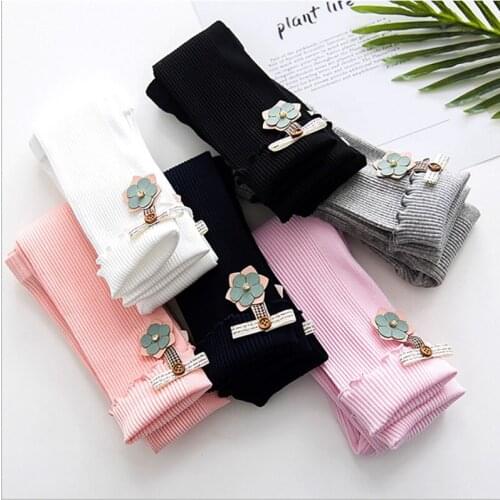 Toddler Baby Girls Cartoon Flower Pattern Pants Leggings Children Cute Stretchy Warm Trousers Bottoms