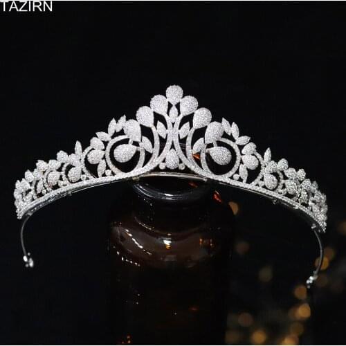 New Cubic Zirconia Bridal Tiaras and Crowns for Wedding Zircon CZ Pageant Hair Jewelry Accessories Party Prom Headpieces