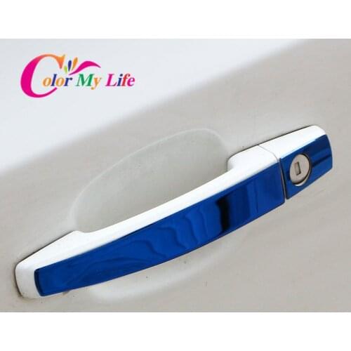 Color My Life Stainless Steel Car Door Handle Protection Cover Trim Sticker for Chevrolet Cruze Sedan Hatchback 2009 - 2014
