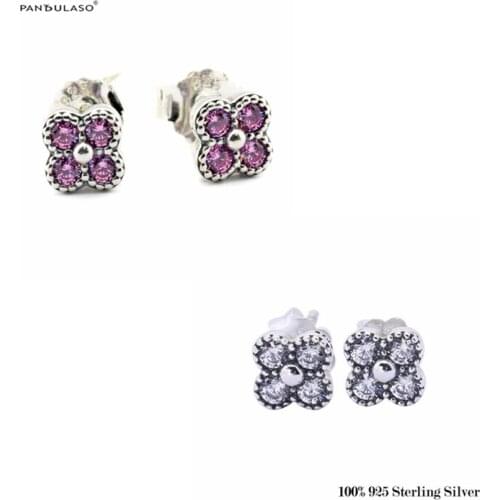 Oriental Blossom Stud Earrings 925 Sterling Silver Jewelry For Woman Make up Fashion Female Earrings Party Jewelry