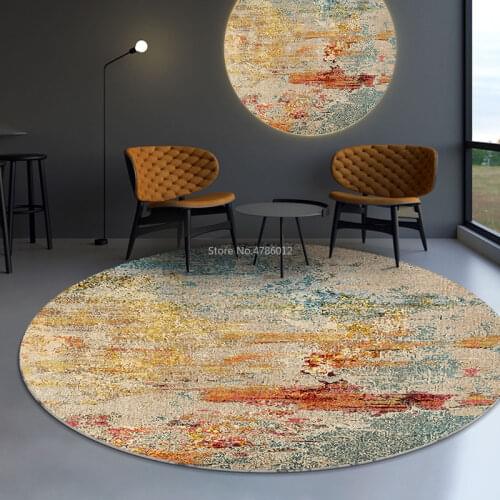 Gold Diamond Velvet Round Carpet Computer Chair Swivel Chair Floor Mat Living Room Bedroom Bedside Blanket Customization