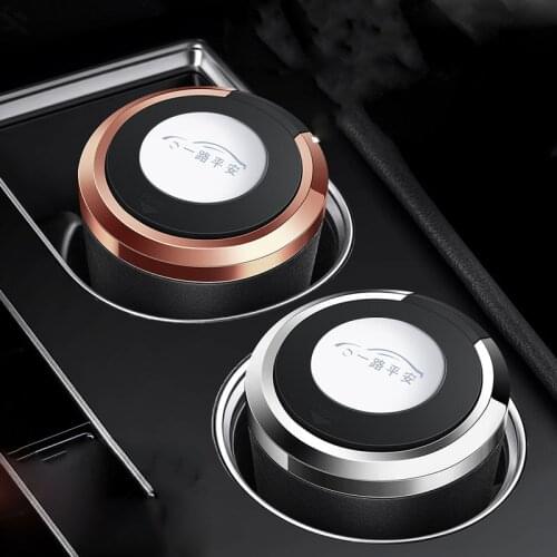 1PCS Car Ashtray Gold With Led Light Big Auto Ash Trays Original House Standing In The Accessories Home Ashtry Smokeless Fashio