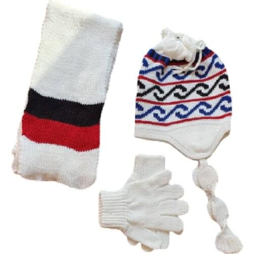 Edwol Girl 'S and Boy 'S 3 pcs Scarf Beanie Glove Set