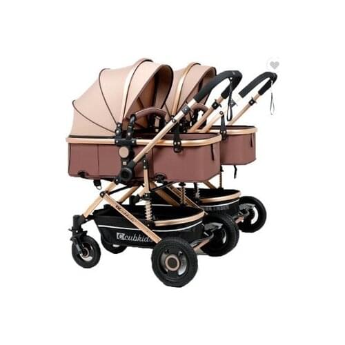 3-In-1 Lightweight Cool Pram 4 Wheel Foldable Kids Twin Newborn Baby Stroller Doll Double Pushchair