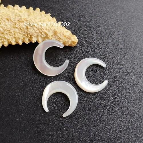 30pcs/lot 12mm Natural Moon cut Mother of Pearl shell for DIY Jewelry Moon Cut Mother Pearl Shell For Earrings & Fake Nails