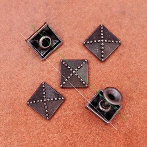 50PC 8*8mm Antique Silver Plated Square Spike Cone fastener Rivet Stud Leathercraft Belt Accessories Decor Concho Rivetback