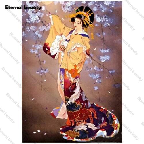Japanese Style Diamond Painting Full Square/Round Drill Home Decor Rhinestone Diamond Embroidery Cross Stitch Figure Paintings