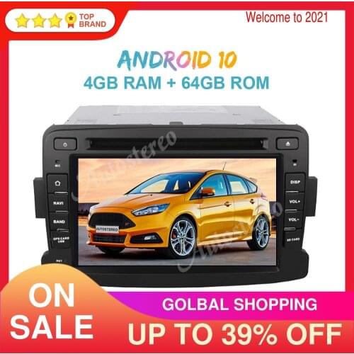 Android 10 4GB+64GB Car Radio DVD Player Car GPS Navigation For Renault Duster 2012-2016 Auto Stereo Multimedia Player Head Unit