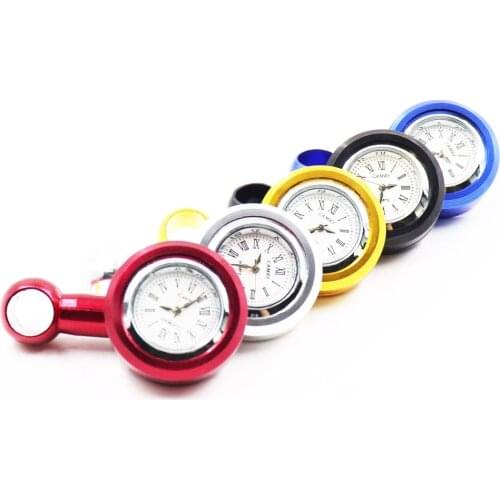 Rear View Side Mirrors Round Timetable Mini Watch for Motorcycle