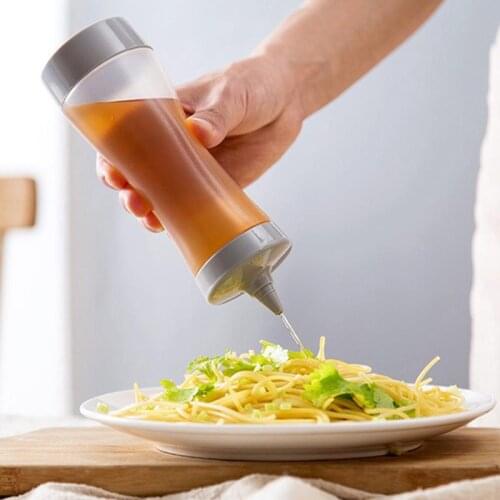 350ML Sauce Dispensing Bottle Plastic Ketchup Squeeze Bottle Syrup Bottle Sauces Olive Oil Bottles Empty Bottle Kitchen Gadget
