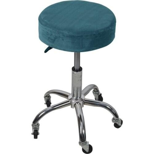 Dia 32-38CM Velvet Round Bar Stool Covers Soft Slipcover with Elastic to Protect Upholstered Furniture
