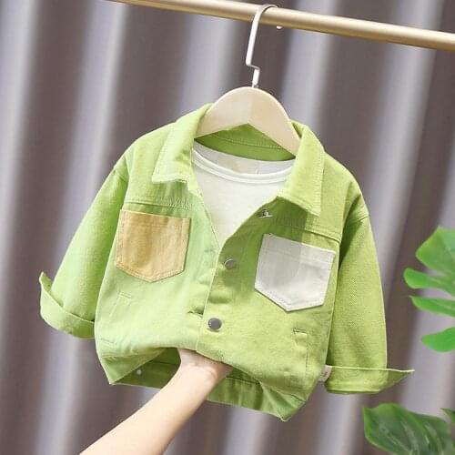 Korea Baby Boys Girls Denim Jacket Spring Autumn Infant Kids Jeans Top Clothes Childrens Outdoor Windproof Denim Coats