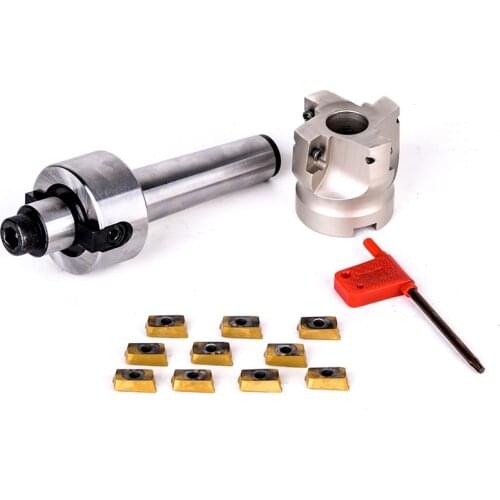 1Set 138mm MT3-FMB22-M12 Shank 400R 50-22 4 Flute Face Milling Tool CNC Cutter with 10Pcs APMT1604 Inserts + T15 Wrench