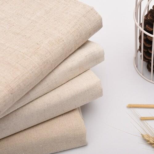 Plain Linen Handmade DIY Fabric Comfortable Soft Breathable Fabric Making Sofa Tablecloth Background Cloth Fabrics Home Textile