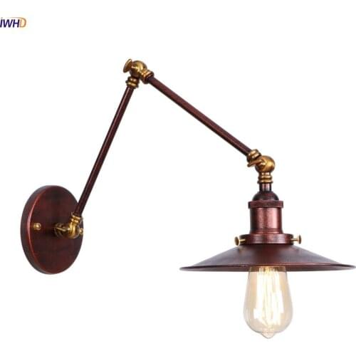 IWHD Industrial Adjustable Long Swing Arm Wall lamp Vintage Edison Style Home Wall Lighting wandlampen lamparas de pared