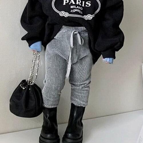 Korean Girls' Leggings ChildrenS Autumn Winter Thickening Boys' Corduroy Casual Pants Clothes Warm Tights For Children