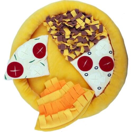 Pizza-style Pet Sniffing Mat Dog Slow Feeder Blanket Nosework Sounding Training Mat Dog Food Leakage Puzzle Toy