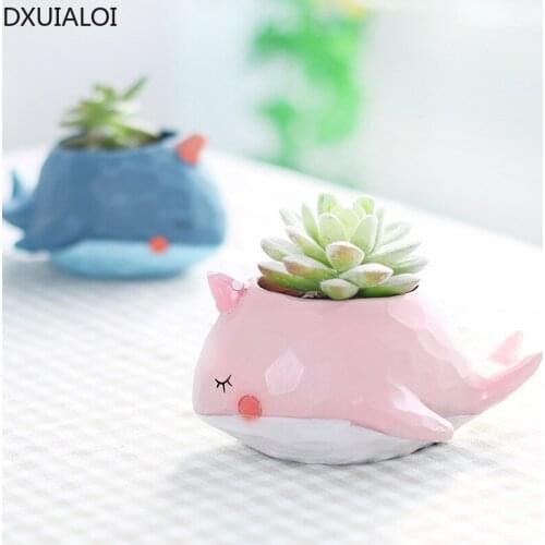 Creative home decoration accessories modern cartoon garden party fleshy flower pot resin desktop flower vase fairy garden