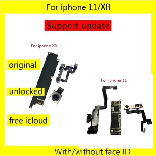 Original Logic board For iphone 11 Motherboard Clean iCloud MB for iphone XR Plate PCB Board Support Update WIth/Without Face ID