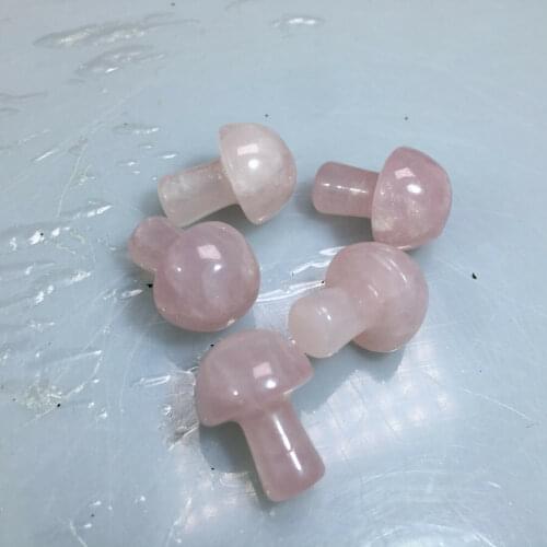 Natural powder Crystal Mushroom 10 pieces/hand-carved quartz crystal gift