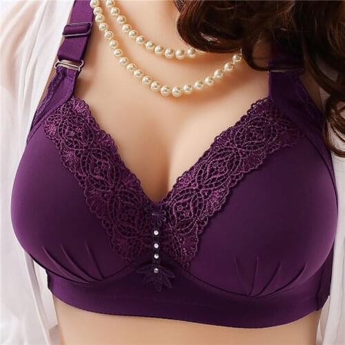 New Women Push Up Wireless Lace Bra Ladies Crystal Bras Top Sexy Women Big Size Bralette Padded Underwear Lingerie 4 Color