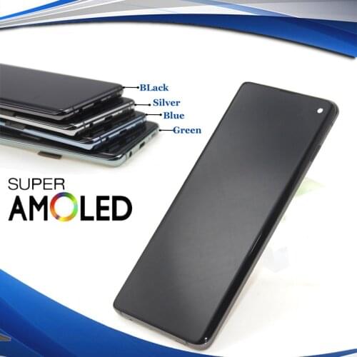 ORIGINAL SUPER AMOLED LCD For SAMSUNG Galaxy S10 G973F G973 S10 Plus G975 G975F Touch Screen Digitizer Assembly