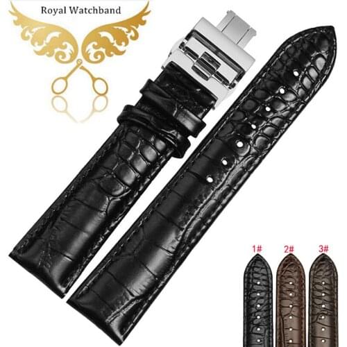 Watch band 18mm 20mm 22mm Premium Black Brown Genuine Leather Watch Strap Band Bracelets