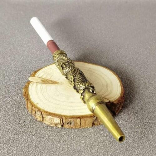 Retro Brass Smoke Dragon Cigarette Holder Filter Tobacco Pipe Creative Smoking Pipe Smoking Accessories Husband Fathers Gifts